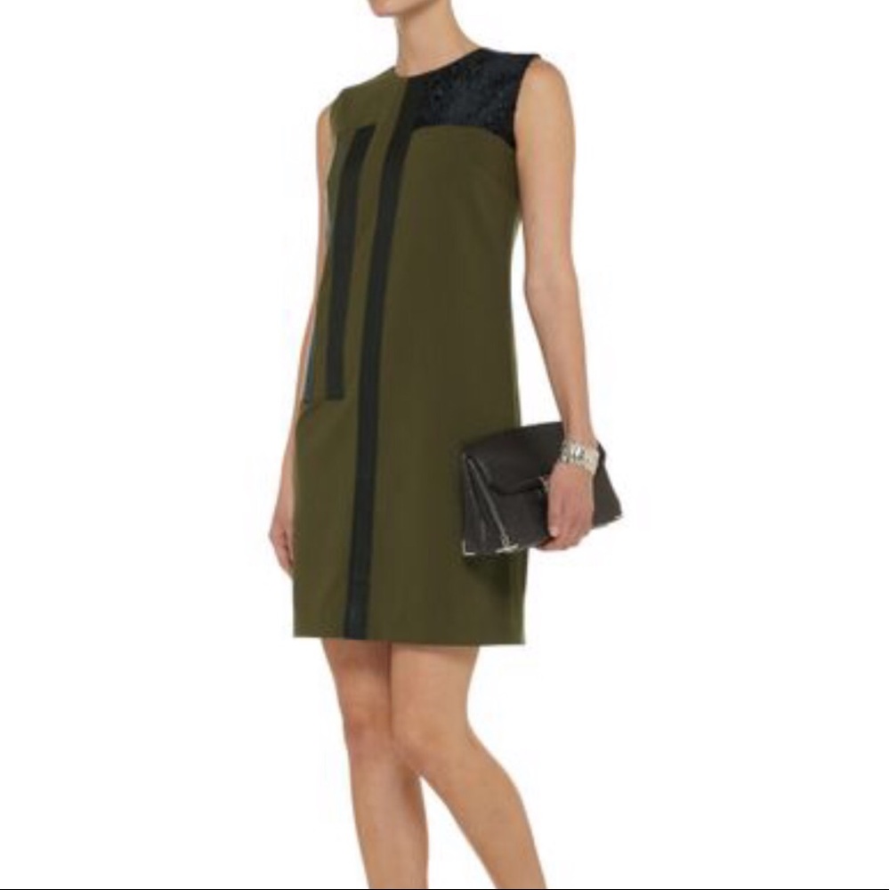 Raoul Anya Calf Hair And Leather Crepe Dress Size 4